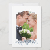 Elegant gegraveerd Frans Blauw Bloemen Toile Bedankkaart (Achterkant)