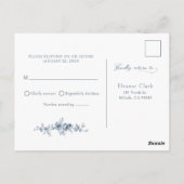 Elegant gegraveerd Frans Blauw Bloemen Toile Briefkaart (Achterkant)