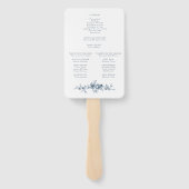 Elegant gegraveerd Frans Blauw Bloemen Toile Handwaaier (Achterkant)