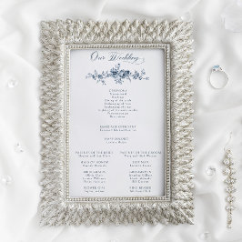 Elegant gegraveerd Frans Blauw Bloemen Toile Progr