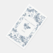 Elegant gegraveerd Frans Blauw Bloemen Toile Servet (Hoek)