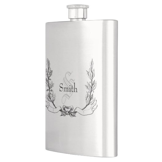 Elegant gegraveerd monogram heupfles (Links)