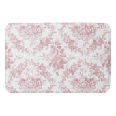 Elegant gegraveerd Roze en Witte Floral Toile Badmat (Voorkant)