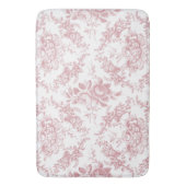 Elegant gegraveerd Roze en Witte Floral Toile Badmat (Voorkant Verticaal)