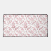 Elegant gegraveerd Roze en Witte Floral Toile Bureaumat (Voorkant)