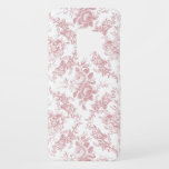 Elegant gegraveerd Roze en Witte Floral Toile Case-Mate Samsung Galaxy S9 Hoesje<br><div class="desc">Elegant  geïnspireerd gegraveerd pastelroze florale spoelpatroon met rozen,  wijnstokken en rollen op een witte achtergrond. Het patroon kan omhoog of omlaag worden geschraapt.</div>