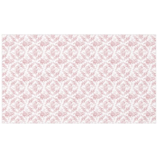 Elegant gegraveerd Roze en Witte Floral Toile Tafelkleed (Voorkant (Horizontaal))