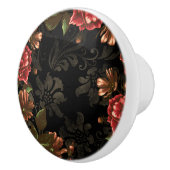 Elegant gegraveerd zwart bloemig keramische knop (Rechts)