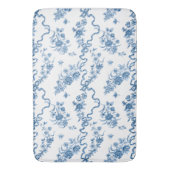 Elegant  gegraveerde blauwe Rozen en linten Badmat (Voorkant Verticaal)