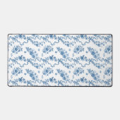 Elegant gegraveerde blauwe Rozen en linten Bureaumat (Voorkant)