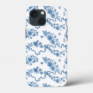 Elegant  gegraveerde blauwe Rozen en linten Case-Mate iPhone Case
