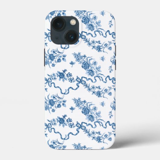 Elegant  gegraveerde blauwe Rozen en linten Case-Mate iPhone Case (Achterkant)