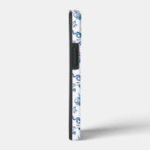 Elegant  gegraveerde blauwe Rozen en linten Case-Mate iPhone Case (Achterkant / Rechts)