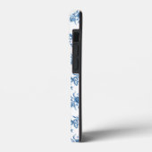 Elegant  gegraveerde blauwe Rozen en linten Case-Mate iPhone Case (Achterkant / Links)