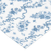 Elegant  gegraveerde blauwe Rozen en linten Lange Tafelloper (Hoek)