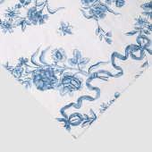 Elegant gegraveerde blauwe Rozen en linten Tissuepapier (Detail)