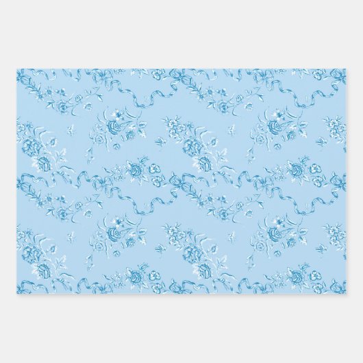 Elegant gegraveerde Rozen en linten Inpakpapier Vel (Voorkant 3)