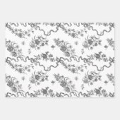 Elegant  gegraveerde Rozen en linten Inpakpapier Vel (Voorkant 2)