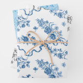 Elegant  gegraveerde Rozen en linten Inpakpapier Vel (In situ)