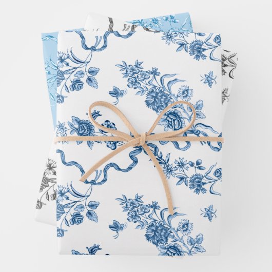 Elegant gegraveerde Rozen en linten Inpakpapier Vel (In situ)