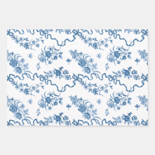 Elegant  gegraveerde Rozen en linten Inpakpapier Vel (Voorkant)