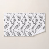 Elegant  gegraveerde zwarte Rozen en linten Bad Handdoek (Handdoek)