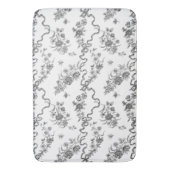 Elegant gegraveerde zwarte Rozen en linten Badmat (Voorkant Verticaal)