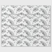 Elegant  gegraveerde zwarte Rozen en linten Cadeaupapier (Vlak)