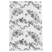 Elegant  gegraveerde zwarte Rozen en linten Medium Cadeauzakje (Voorkant)