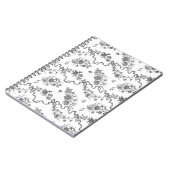 Elegant gegraveerde zwarte Rozen en linten Notitieboek (Linkerzijde)