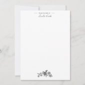 Elegant  gegraveerde zwarte Rozen en linten Notitiekaartje (Voorkant)