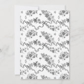 Elegant  gegraveerde zwarte Rozen en linten Notitiekaartje (Achterkant)