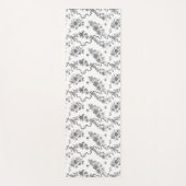 Elegant  gegraveerde zwarte Rozen en linten Yogamat (Voorkant)