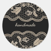 Elegant gehaakte kant ronde sticker (Voorkant)