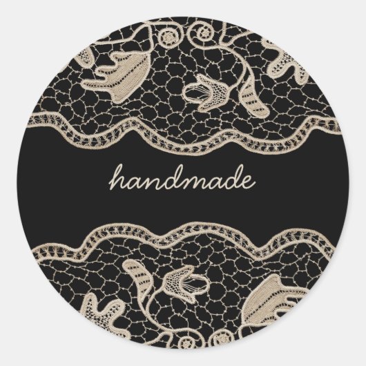 Elegant gehaakte kant ronde sticker (Voorkant)