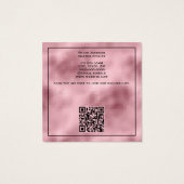 Elegant Gehamerd Roze Folie Salon Visitekaartje (Achterkant)