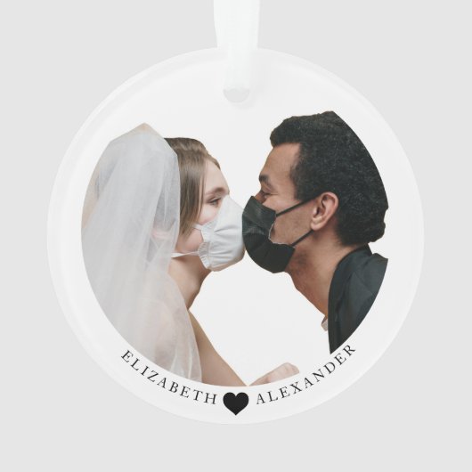 Elegant gehuwd tijdens Pandemische kerstmis Ornament (achterkant)