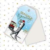 Elegant  geïnspireerd golfkerst cadeaulabel