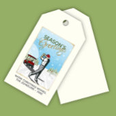 Elegant  geïnspireerd golfkerst cadeaulabel