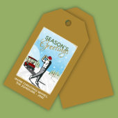 Elegant geïnspireerd golfkerst cadeaulabel