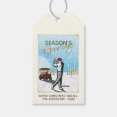 Elegant  geïnspireerd golfkerst cadeaulabel (Voorkant)