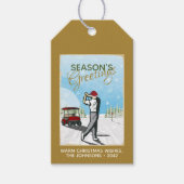 Elegant  geïnspireerd golfkerst cadeaulabel (Voorkant)