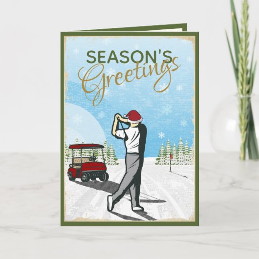 Elegant  geïnspireerd golfkerst feestdagen kaart (Voorkant)