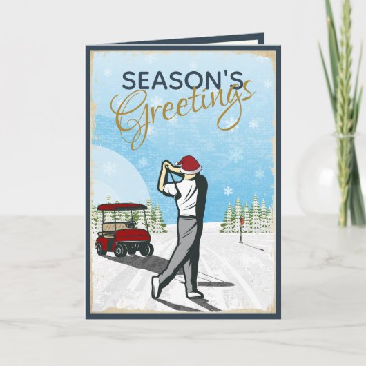 Elegant  geïnspireerd golfkerst feestdagen kaart (Voorkant)