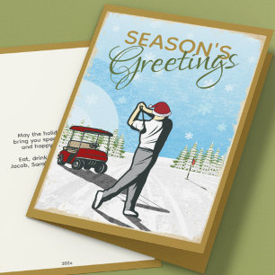 Elegant geïnspireerd golfkerst feestdagen kaart