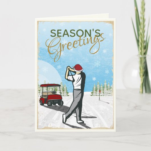 Elegant  geïnspireerd golfkerst feestdagen kaart (Voorkant)