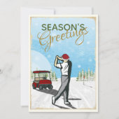 Elegant  geïnspireerd golfkerst feestdagenkaart (Voorkant)