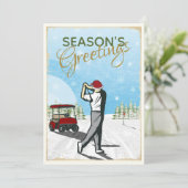 Elegant  geïnspireerd golfkerst feestdagenkaart (Staand voorkant)