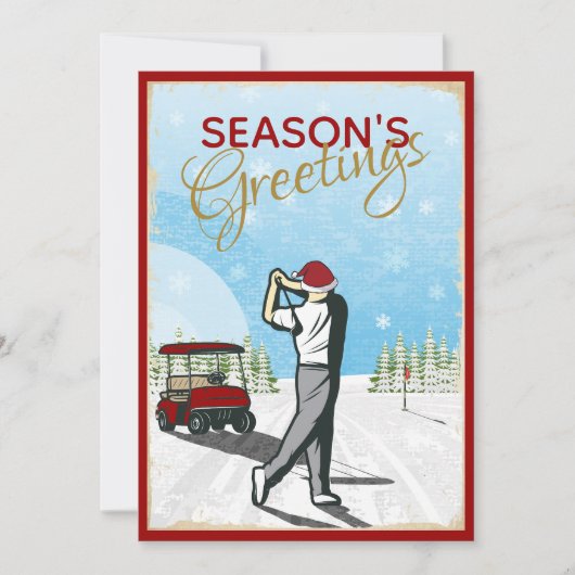 Elegant geïnspireerd golfkerst feestdagenkaart (Voorkant)