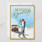Elegant geïnspireerd golfkerst feestdagenkaart (Voorkant)